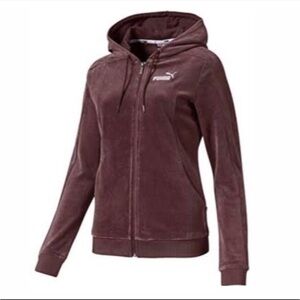 NWT Puma Velour Drawstring Hoodie Jacket Size L